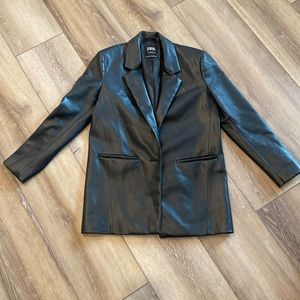 Zara faux leather women’s blazer